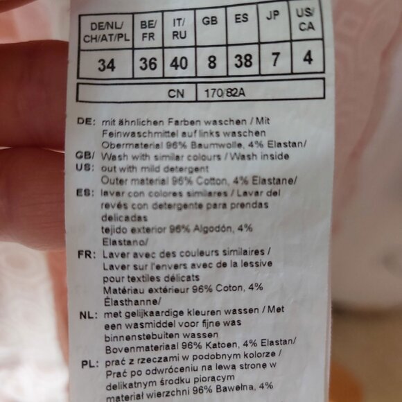 NWOT Stretch Cotton Sheath Dress Pink Geometric Print Pattern - Picture 5 of 8